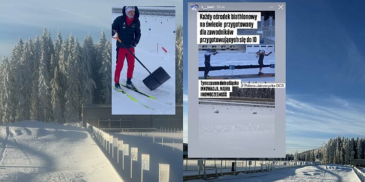 Nowoczesne centrum? Biathloniści trenowali z łopatami w Jakuszycach