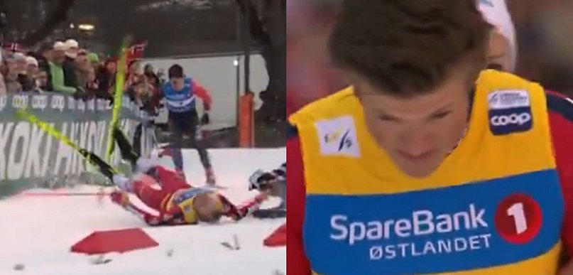 Dramatyczne sceny w Drammen. Klaebo w szpitalu po upadku