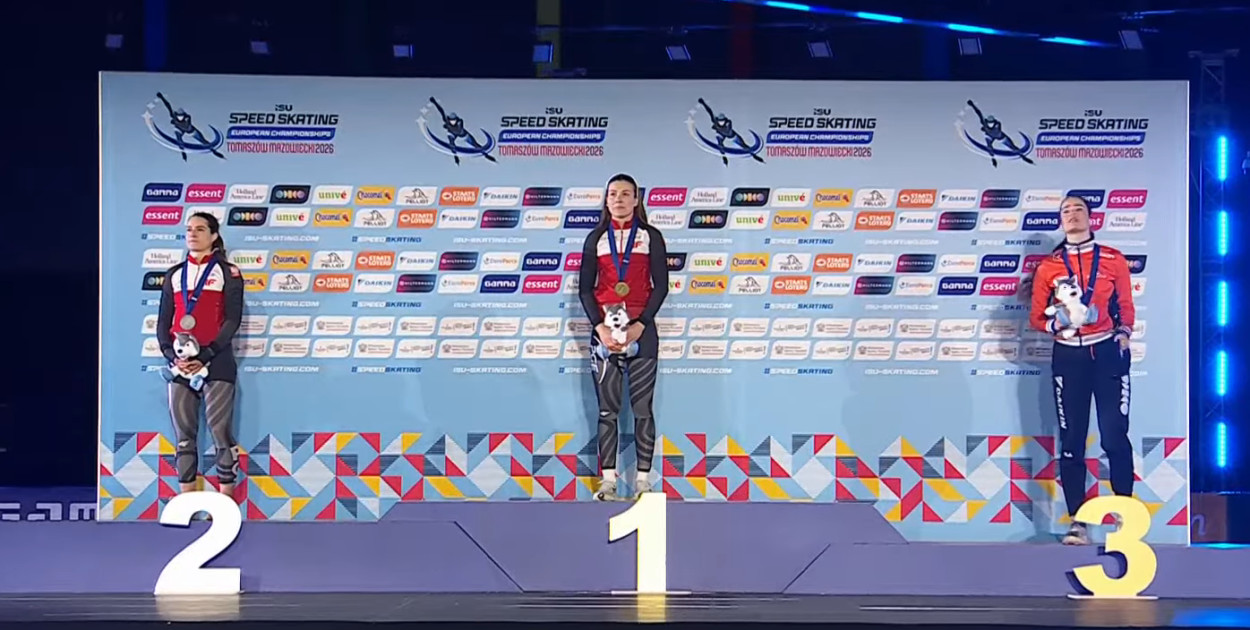 screen, YT ISU Speed Skating